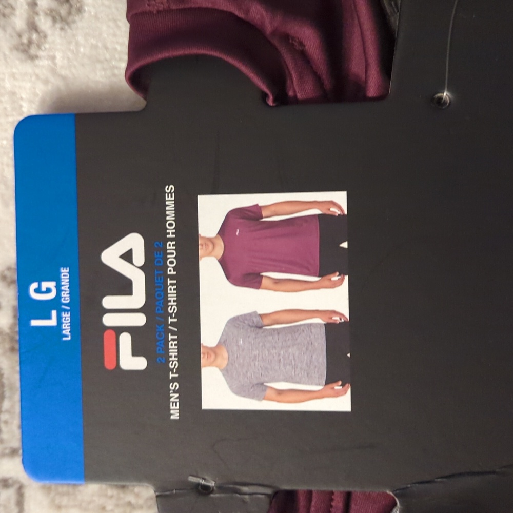 L: Fila 2 Pack Activewear Short Sleeve T-Shirt